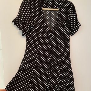 Zara fit and flare polka dot dress
